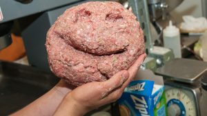 Image of huge meat ball at Tasty Reads dinner